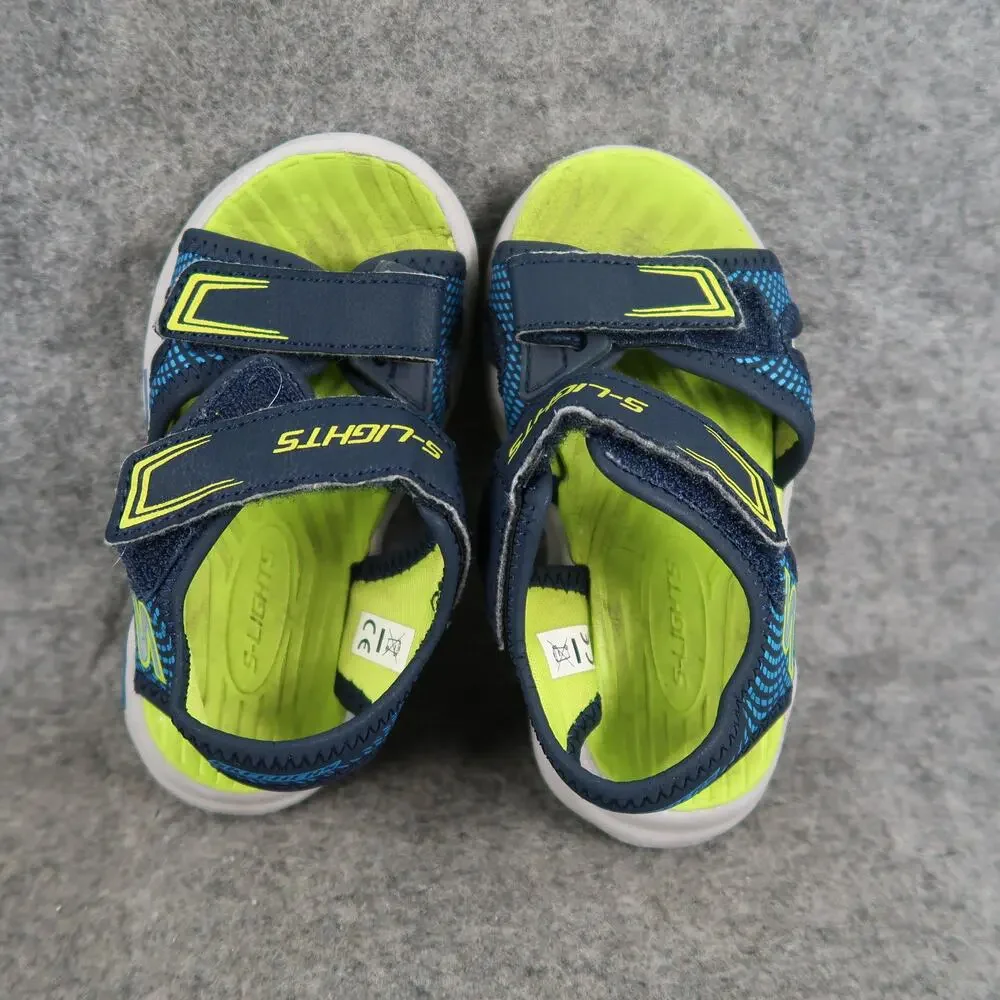 Skechers Shoes Toddler Baby 7 Sandals Adjustable Comfort Casual Kids Blue Green
